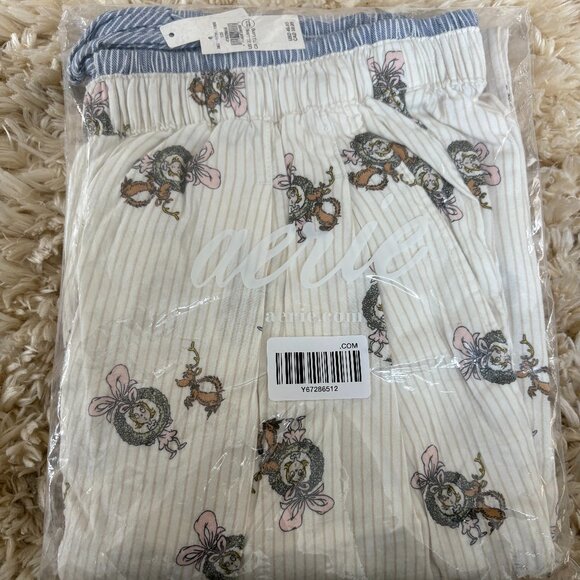 NWT Aerie Cindy Lou Flannel Trouser Pajama – Limited Holiday Collection - Picture 2 of 2